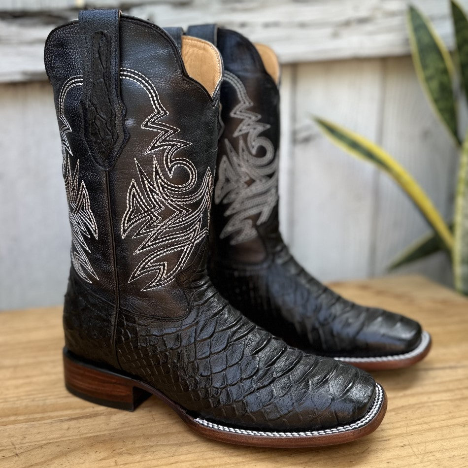 Handcrafted Men's Python Cowboy Boots/ Square Toe Cowboy Boots Snake/ Men's  Exotic Boots/ Botas Vaqueras Exoticas/ Men's Cowboy Boots 