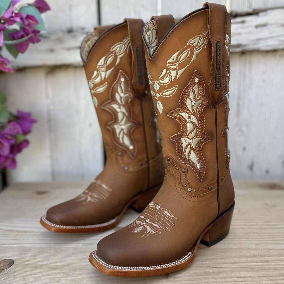 RC-Monica Tan - Western Boots for Women - Leather Cowgirl Boots