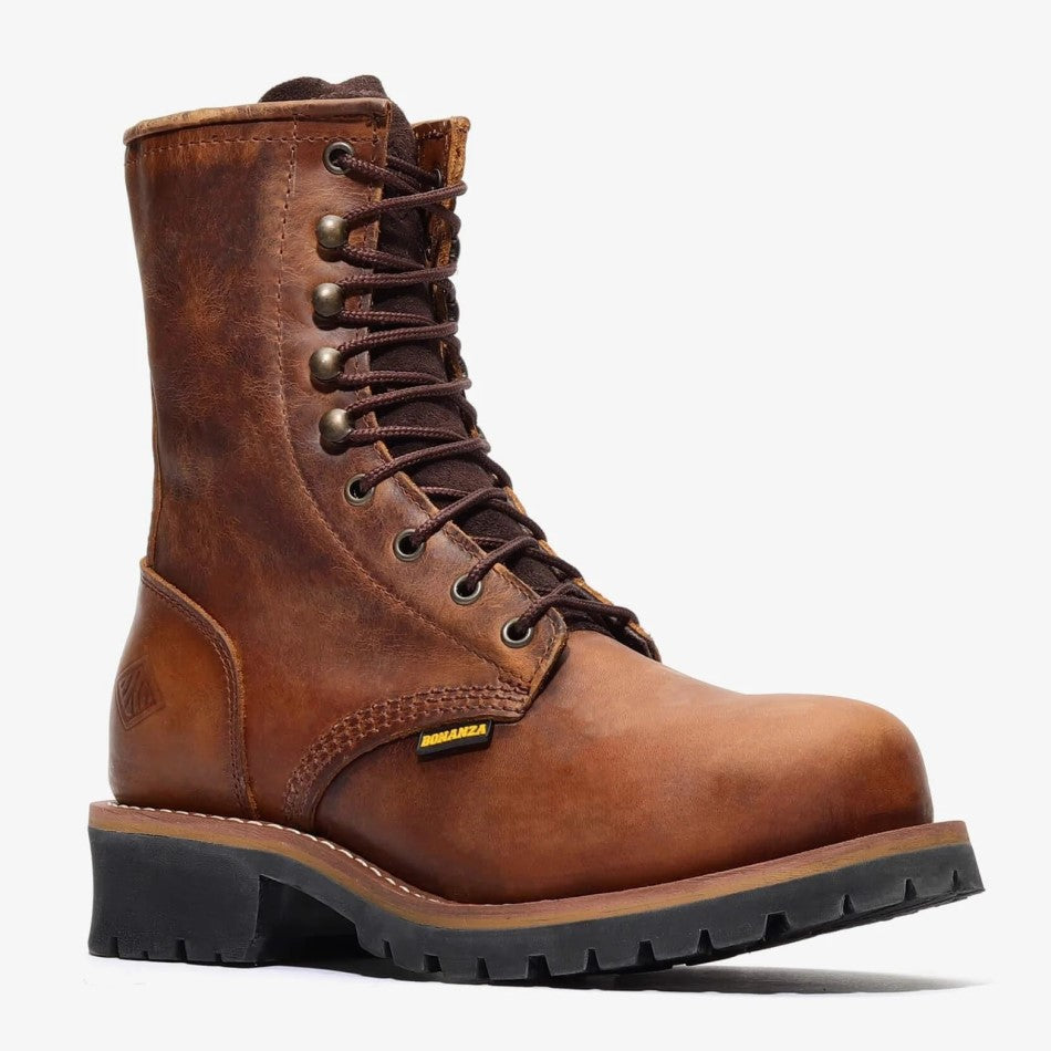 BA-901 Crazy Brown - Botas de Trabajo Bonanza Boots - Botas Logger de 9 Pulgadas