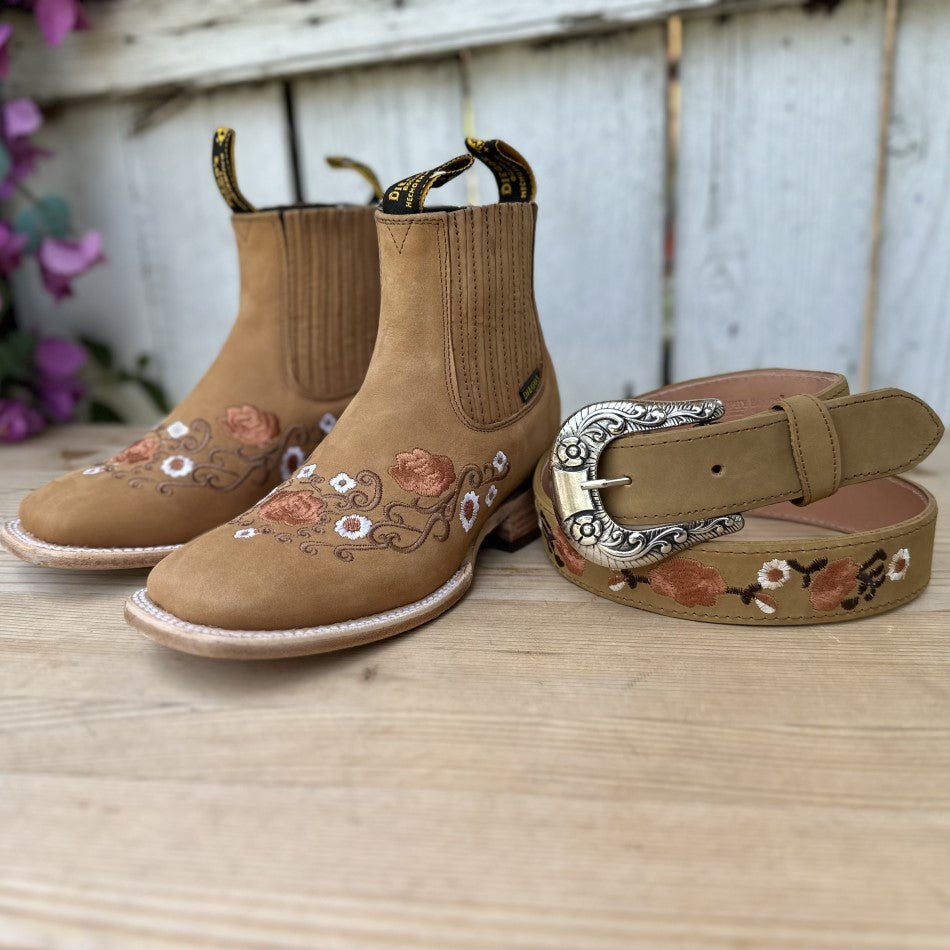 SB Flores Honey Boot and Belt Combo