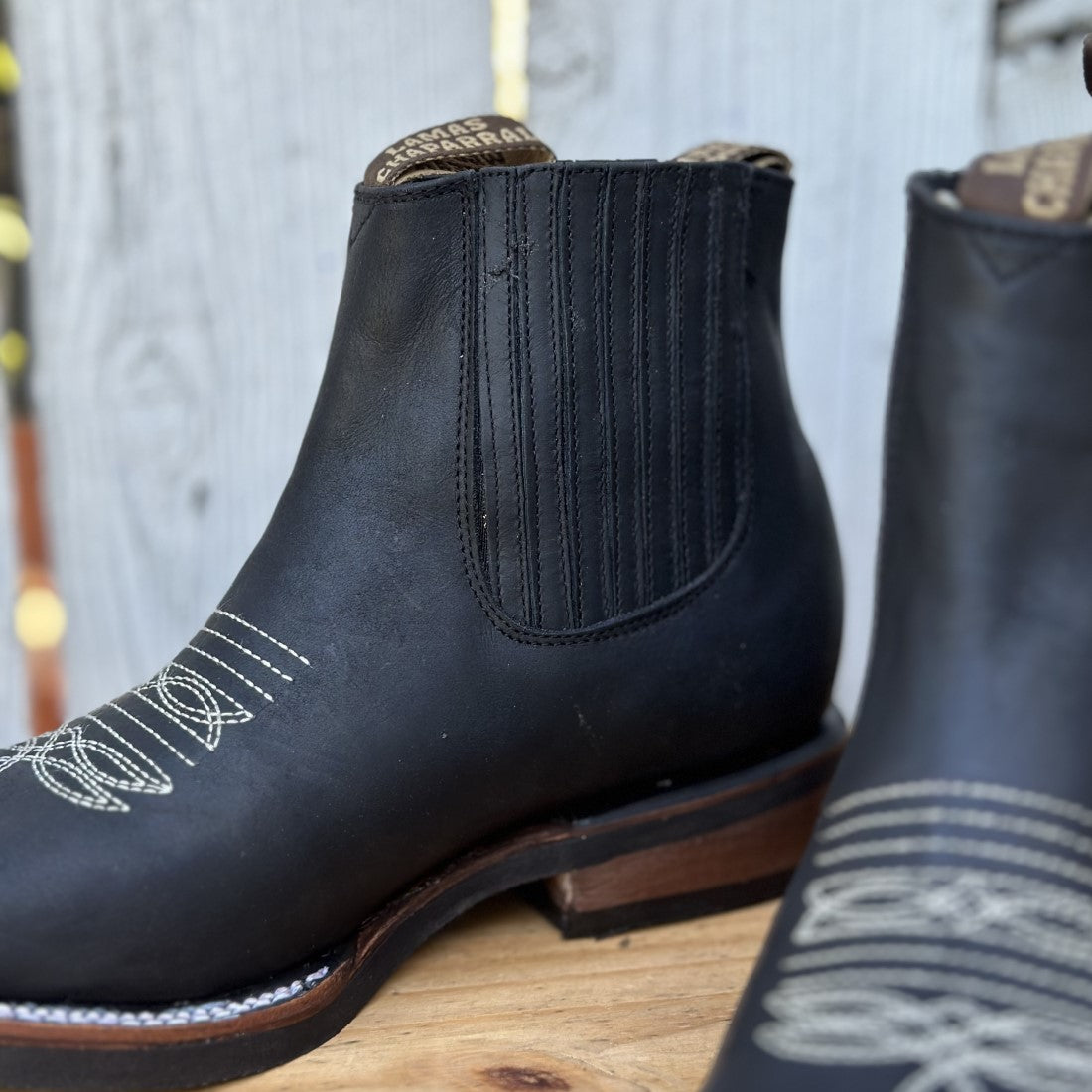 CB 010H Capitan Negro Botines Vaqueros con Suela de Goma para Hombre