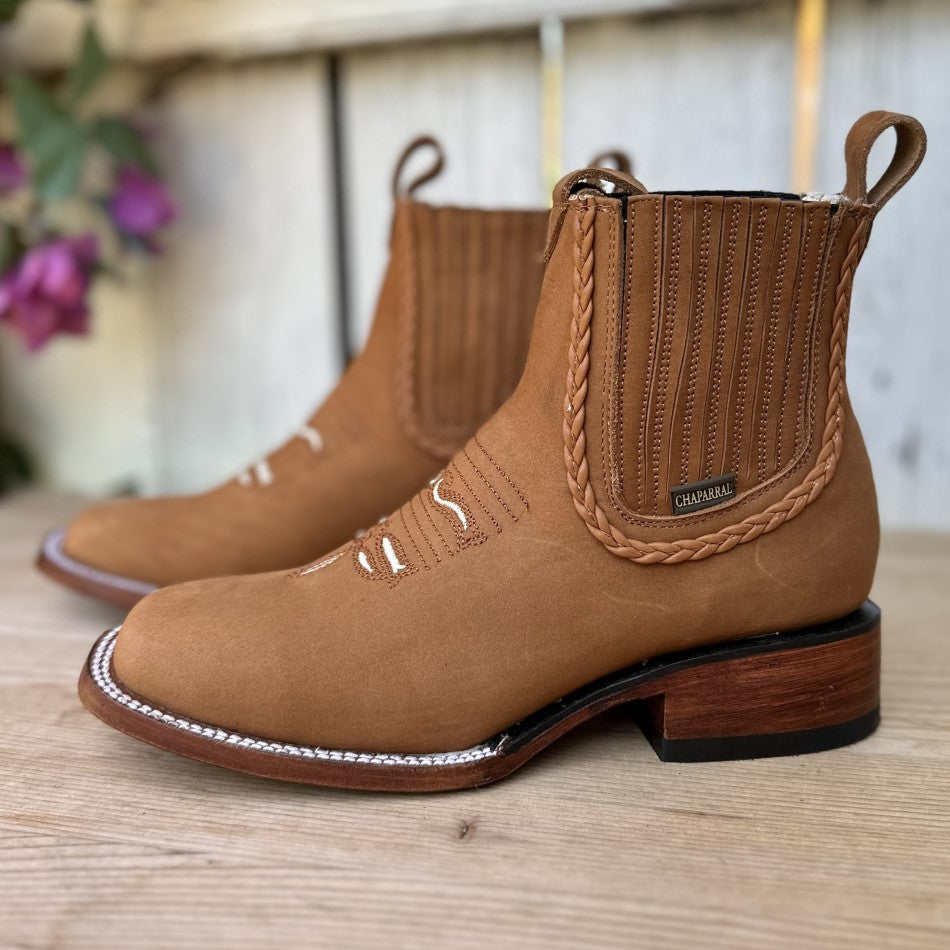 CB 909 Camel Botin Vaquero de Nobuck Botines Vaqueros para Mujer