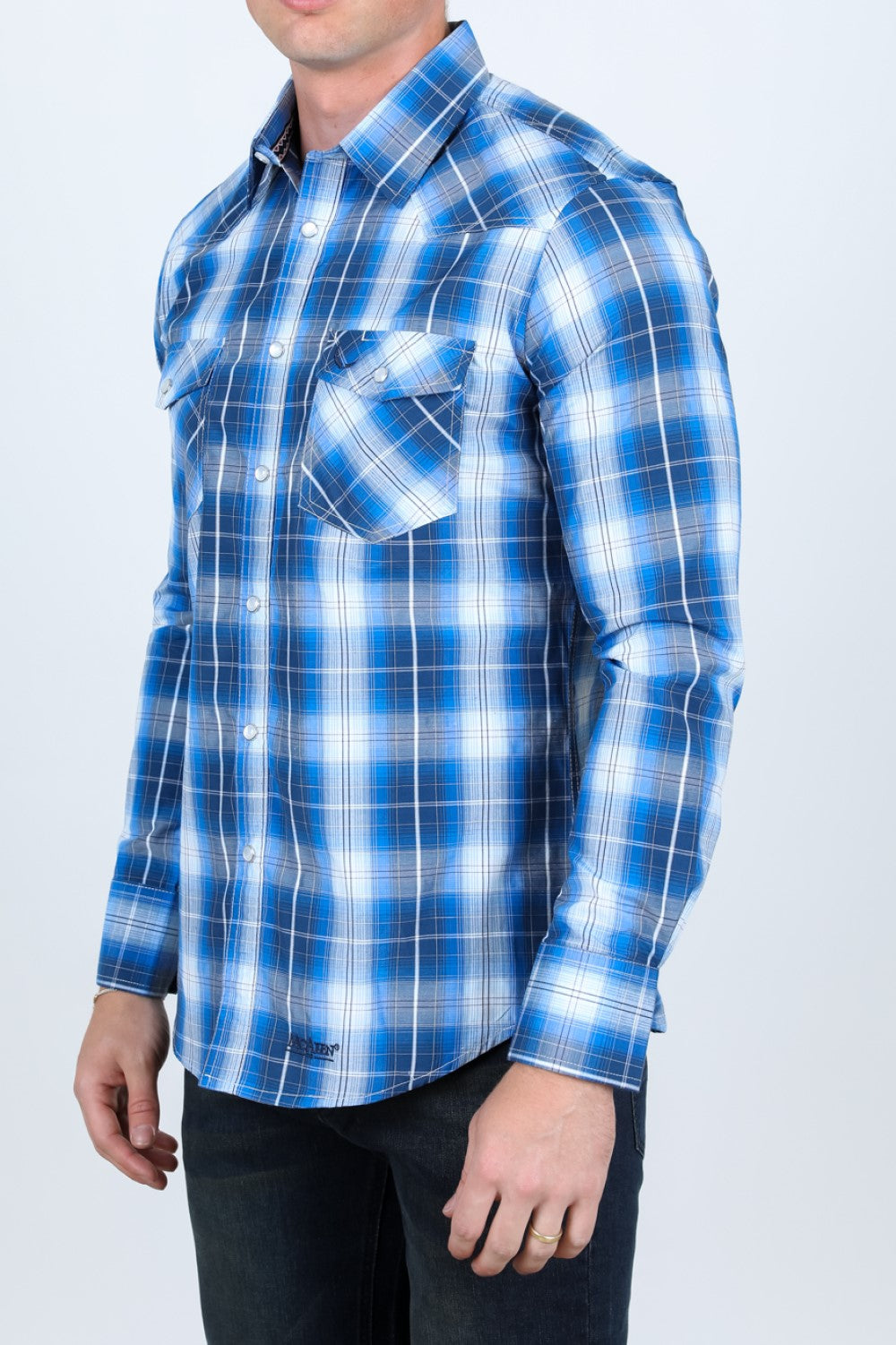 Plaid Shirt MC 200 42 Long Sleeve Western Shirts for Men