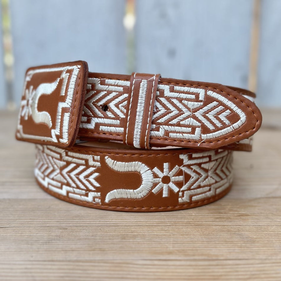 Men's Cowboy Embroidered Genuine Leather Belts. Cinto Vaquero Piteado De  Hombre