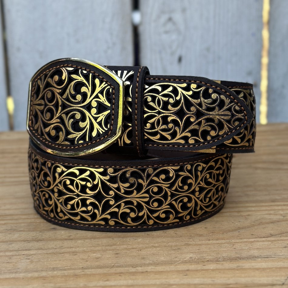 Gold western belt best sale