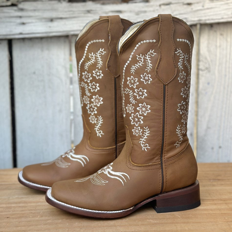 DA Rosario Tan Women s Cowgirl Boots Mexican Western Boots