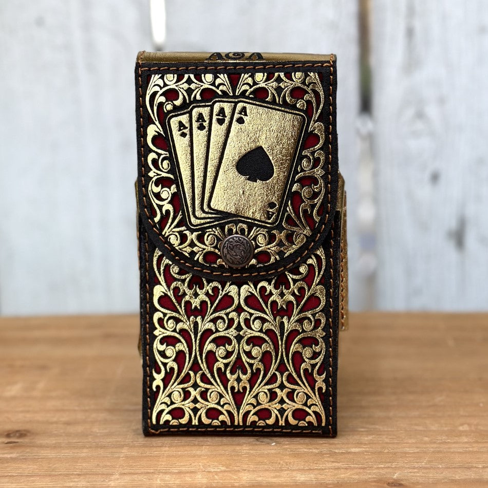 Funda Cortada a Láser "4 Aces" Dorada - Fundas Vaqueras para Telefono