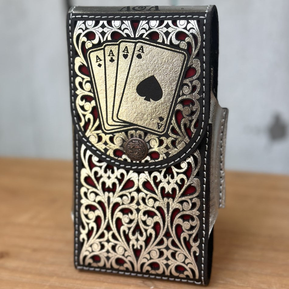 Funda Cortada a Láser "4 Aces" Plateado - Fundas Vaqueras para Telefono (3)