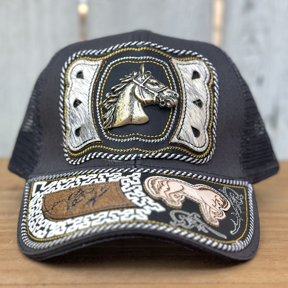 Gray Western Cap with Horse #2 - Mexican Handcrafted Caps