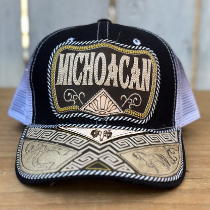 Gorra de Michoacan Negra Artesanal #300 - Gorras Mexicanas Artesanales (2)