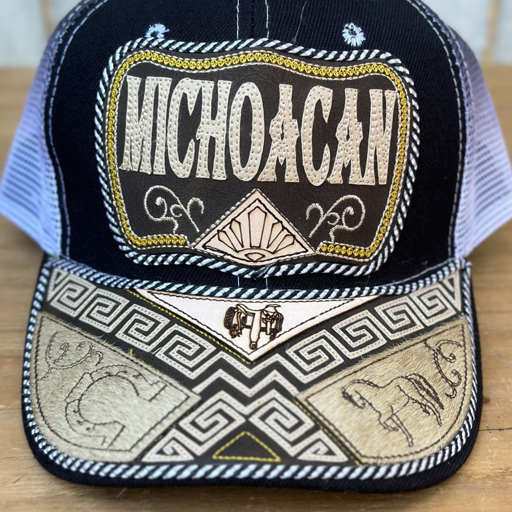 Gorra de Michoacan Negra Artesanal #300 - Gorras Mexicanas Artesanales (2)