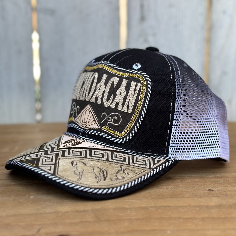 Gorra de Michoacan Negra Artesanal #300 - Gorras Mexicanas Artesanales (3)