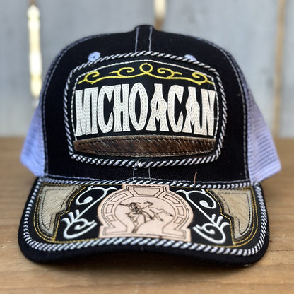 Gorra de Michoacan Negra Artesanal #302 - Gorras Mexicanas Artesanales (1)