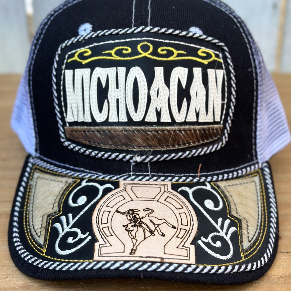 Gorra de Michoacan Negra Artesanal #302 - Gorras Mexicanas Artesanales (2)