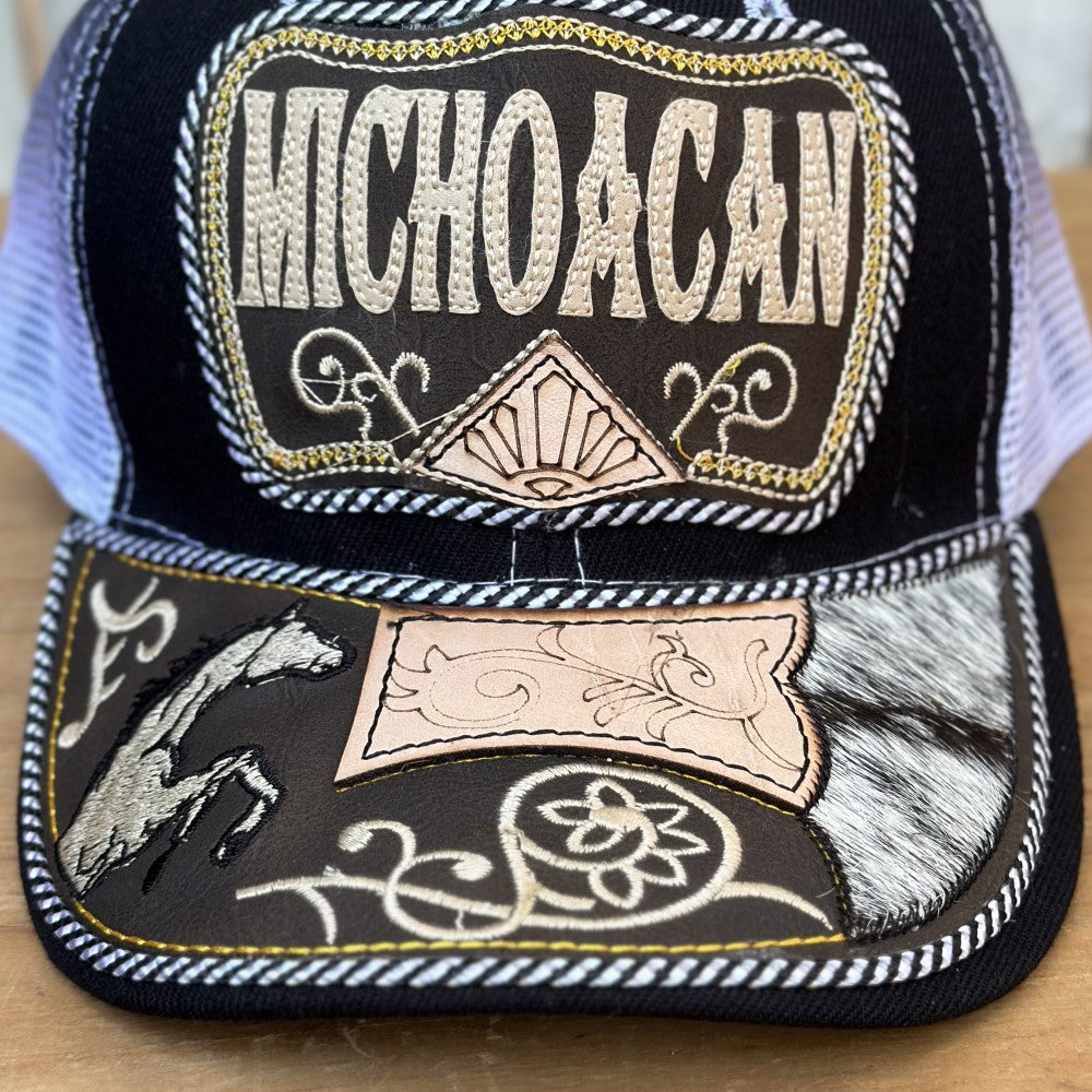 Gorra de Michoacan Negra Artesanal #304 - Gorras Mexicanas Artesanales (2)