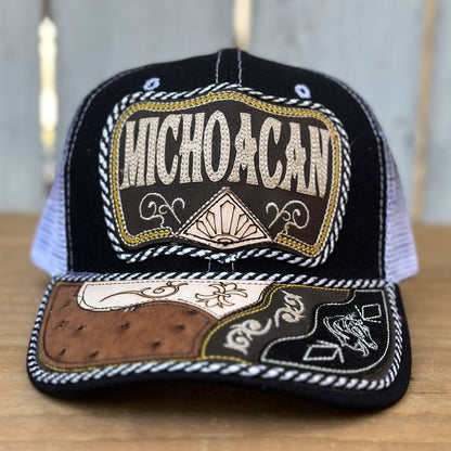 Gorra de Michoacan Negra Artesanal #306  - Gorras Mexicanas Artesanales