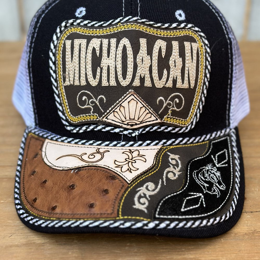 Gorra de Michoacan Negra Artesanal #306  - Gorras Mexicanas Artesanales