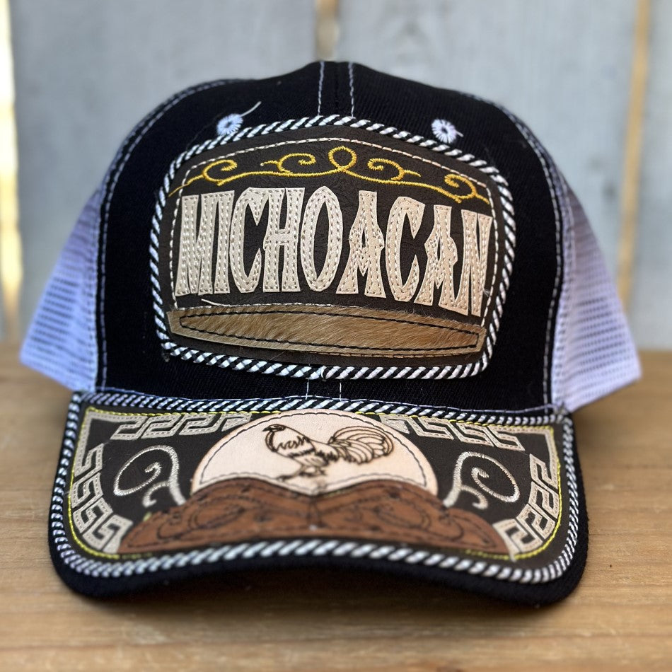 Gorra de Michoacán con Gallo #300 - Gorras Mexicanas Artesanales (1)