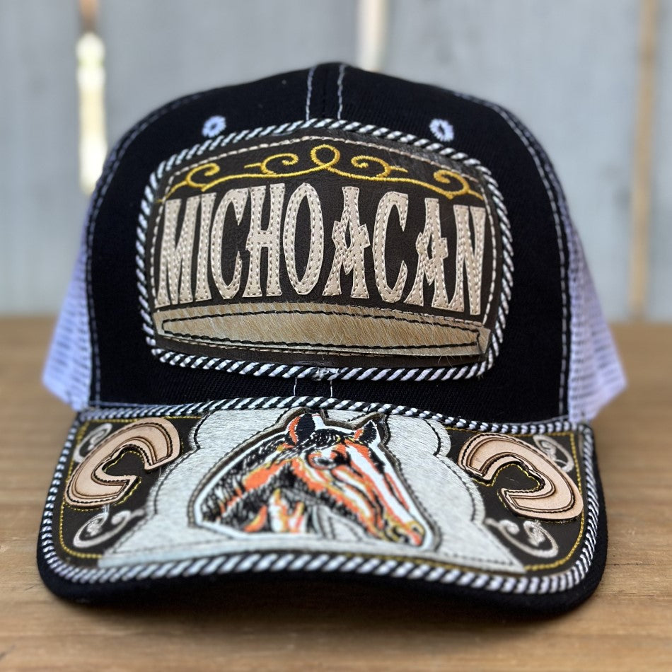 Gorra de Michoacan con Caballo #308 - Gorras Mexicanas Artesanales - (1)