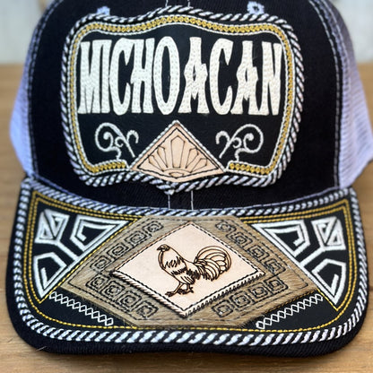 Gorra de Michoacan con Gallo #306 - Gorras Mexicanas Artesanales (2)