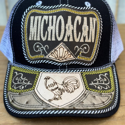 Gorra de Michoacan con Gallo #308 - Gorras Mexicanas Artesanales (2)