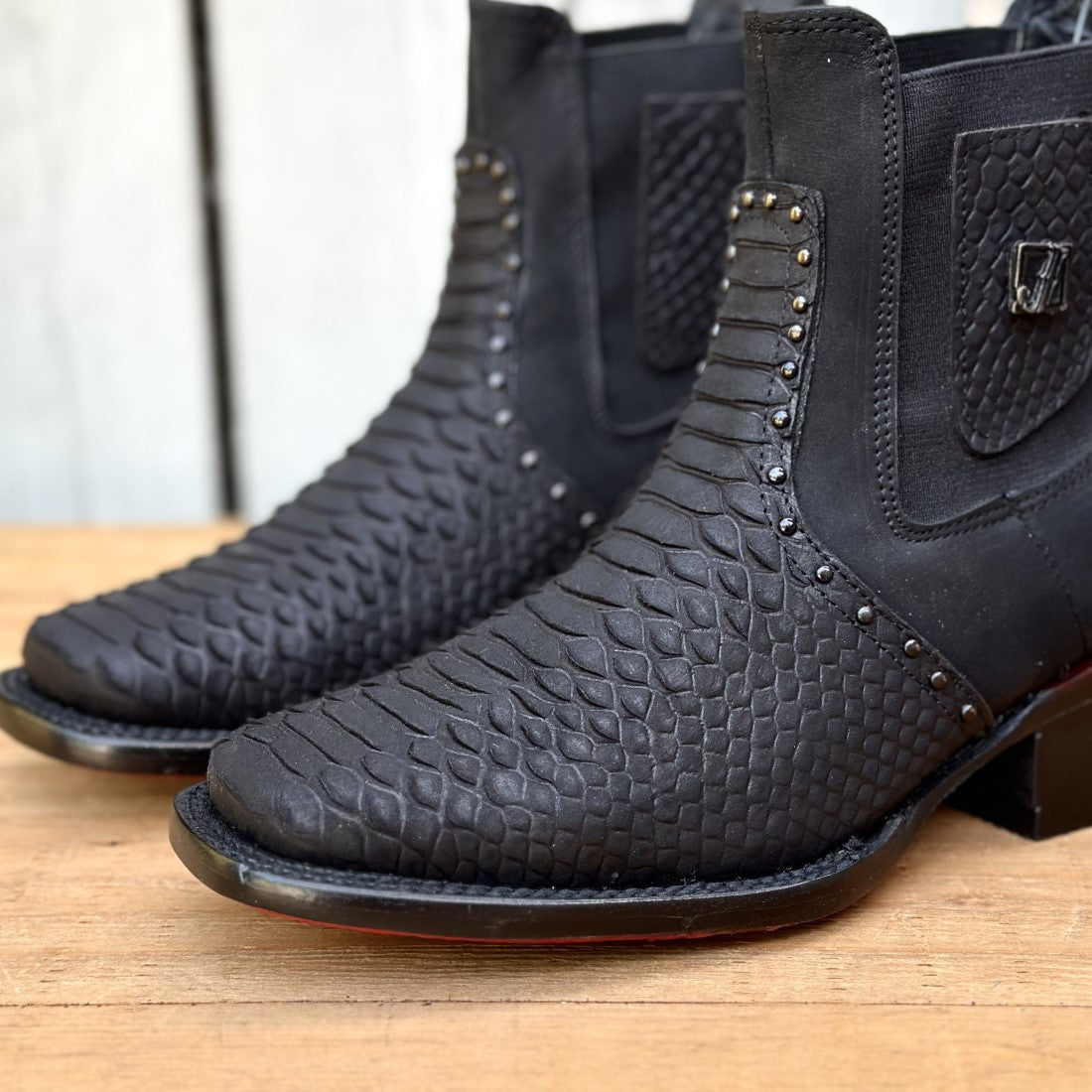 Botin Vaquero JB-Viperette Pitón Imitación Negro - Botines Vaqueros para Mujer (2)