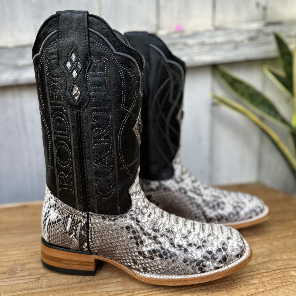 RC Python Natural Exotic Cowboy Boots for Men Python Boots