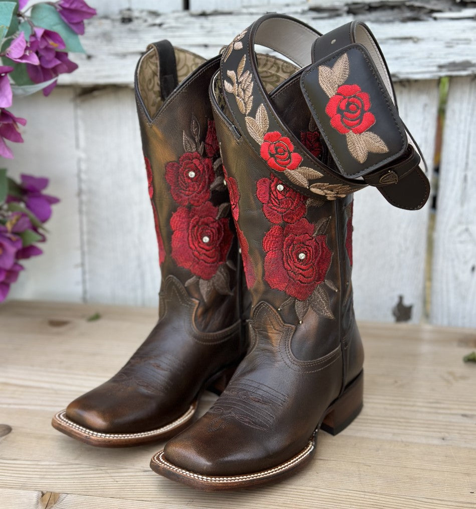 RC Rocio Dark Brown Boot and Belt Combo