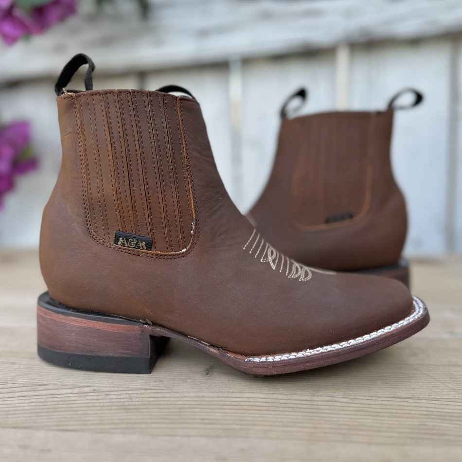 DA 503 Cafe Botin Vaquero Botines Vaqueros de Nobuck para Mujer