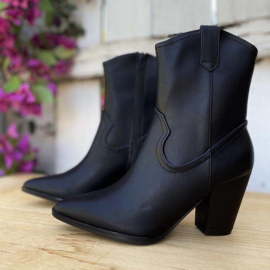 Botin Negro con Tacon Botas para Mujer Botas para Mujer con Tacon