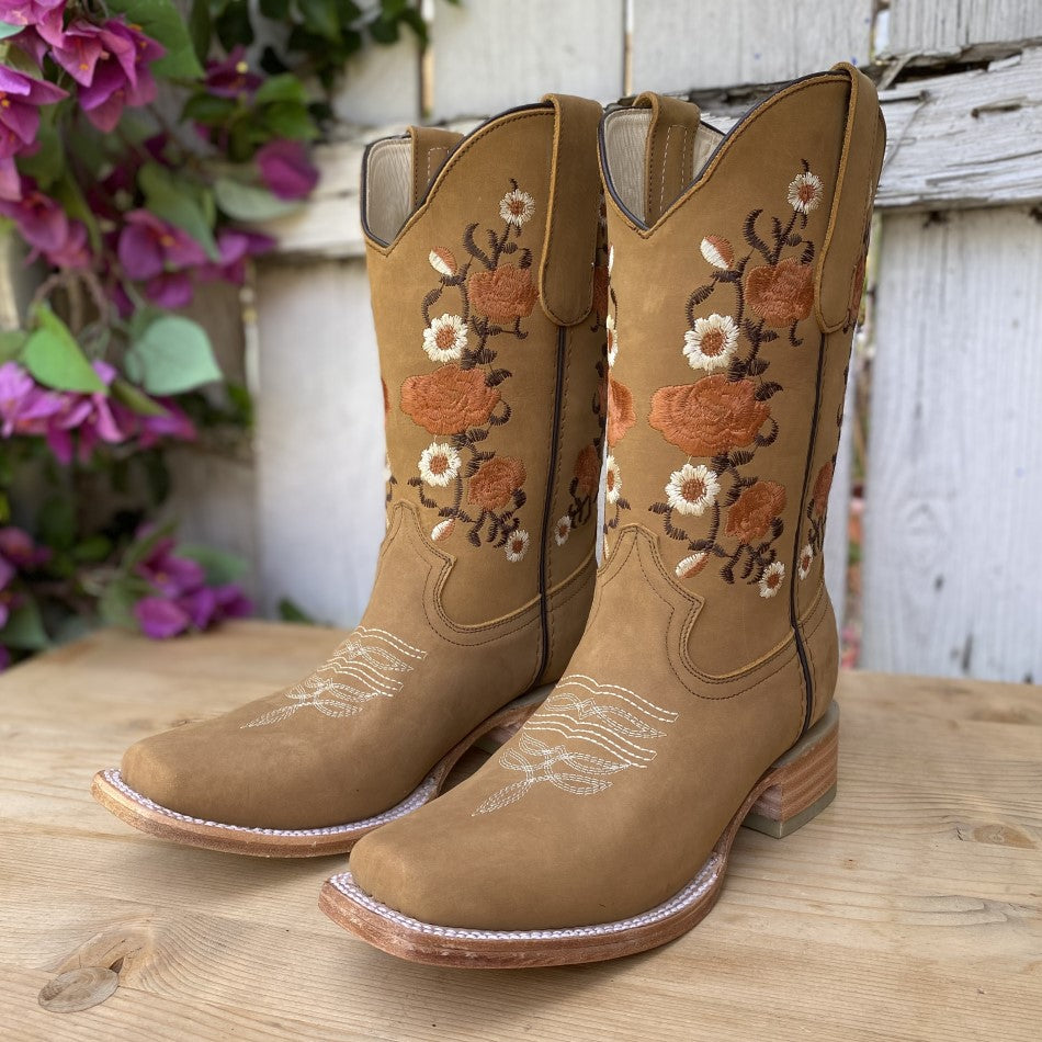 Botas vaqueras store con rosas