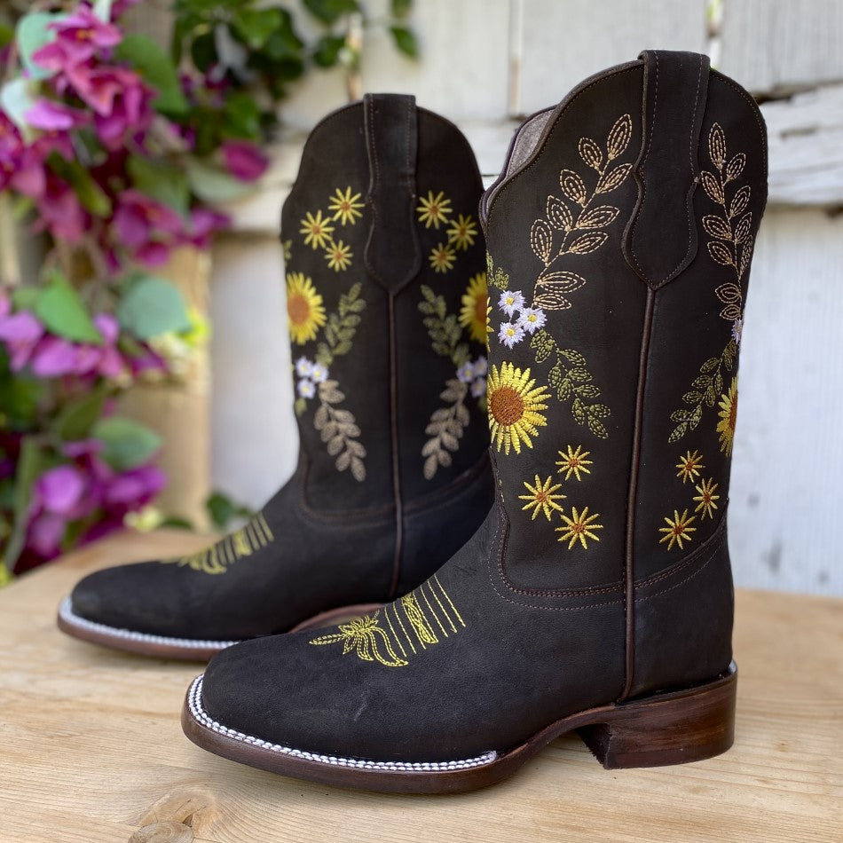 Cowboy boots hot sale with sunflowers